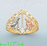 14K Gold 3Color Dia-Cut Ring - Click Image to Close