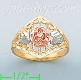 14K Gold 3Color Dia-Cut Ring - Click Image to Close