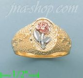 14K Gold 3Color Dia-Cut Ring - Click Image to Close