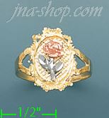 14K Gold 3Color Dia-Cut Ring - Click Image to Close