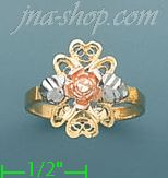 14K Gold 3Color Dia-Cut Ring - Click Image to Close