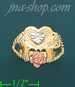 14K Gold 3Color Dia-Cut Ring - Click Image to Close