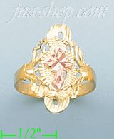 14K Gold 3Color Dia-Cut Ring - Click Image to Close