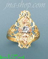 14K Gold 3Color Dia-Cut Ring - Click Image to Close