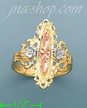 14K Gold 3Color Dia-Cut Ring - Click Image to Close