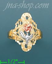 14K Gold 3Color Dia-Cut Ring - Click Image to Close