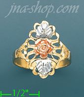 14K Gold 3Color Dia-Cut Ring - Click Image to Close