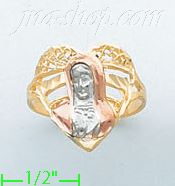 14K Gold 3Color Dia-Cut Ring - Click Image to Close