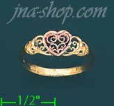 14K Gold 3Color Dia-Cut Ring - Click Image to Close