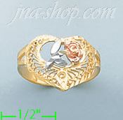 14K Gold 3Color Dia-Cut Ring - Click Image to Close