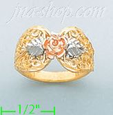 14K Gold 3Color Dia-Cut Ring - Click Image to Close