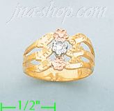 14K Gold 3Color Dia-Cut Ring - Click Image to Close