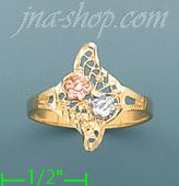 14K Gold 3Color Dia-Cut Ring - Click Image to Close