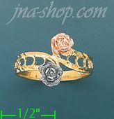 14K Gold 3Color Dia-Cut Ring - Click Image to Close