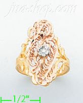 14K Gold 3Color Dia-Cut Ring - Click Image to Close