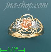 14K Gold 3Color Dia-Cut Ring - Click Image to Close