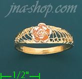 14K Gold 3Color Dia-Cut Ring - Click Image to Close