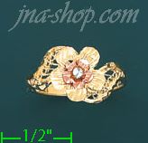 14K Gold 3Color Dia-Cut Ring - Click Image to Close