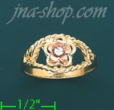 14K Gold 3Color Dia-Cut Ring - Click Image to Close