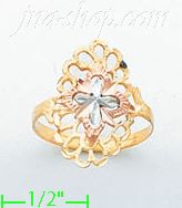 14K Gold 3Color Dia-Cut Ring - Click Image to Close