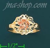 14K Gold 3Color Dia-Cut Ring - Click Image to Close