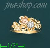 14K Gold 3Color Dia-Cut Ring - Click Image to Close