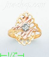 14K Gold 3Color Dia-Cut Ring - Click Image to Close