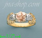 14K Gold 3Color Dia-Cut Ring - Click Image to Close