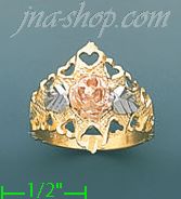 14K Gold 3Color Dia-Cut Ring - Click Image to Close