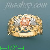 14K Gold 3Color Dia-Cut Ring - Click Image to Close