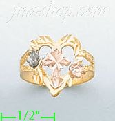 14K Gold 3Color Dia-Cut Ring - Click Image to Close