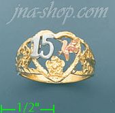 14K Gold 3Color Dia-Cut Ring - Click Image to Close