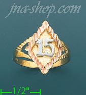 14K Gold 3Color Dia-Cut Ring - Click Image to Close