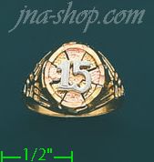 14K Gold 3Color Dia-Cut Ring - Click Image to Close