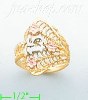 14K Gold 3Color Dia-Cut Ring - Click Image to Close