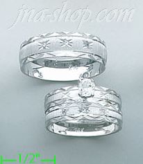 14K White Gold Couple's Rings - Click Image to Close