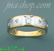 14K Gold CZ Wedding Set Ring - Click Image to Close