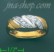 14K Gold CZ Wedding Set Ring - Click Image to Close