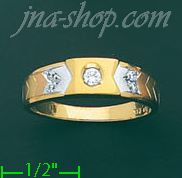 14K Gold CZ Wedding Set Ring - Click Image to Close