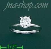 14K Gold High Polished Ladies' CZ Ring - Click Image to Close