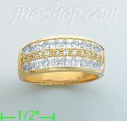 14K Gold High Polished Ladies' CZ Ring - Click Image to Close