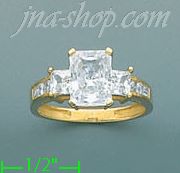 14K Gold High Polished Ladies' CZ Ring - Click Image to Close