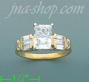 14K Gold High Polished Ladies' CZ Ring - Click Image to Close