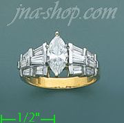 14K Gold High Polished Ladies' CZ Ring - Click Image to Close