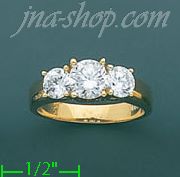 14K Gold High Polished Ladies' CZ Ring - Click Image to Close