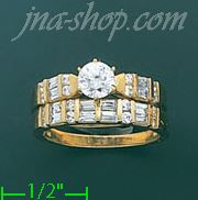 14K Gold High Polished Ladies' CZ Ring - Click Image to Close