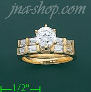 14K Gold High Polished Ladies' CZ Ring - Click Image to Close