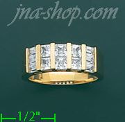 14K Gold High Polished Ladies' CZ Ring - Click Image to Close