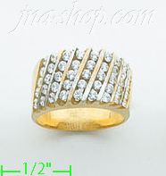 14K Gold High Polished Ladies' CZ Ring - Click Image to Close