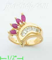 14K Gold Gemstone Ring - Click Image to Close